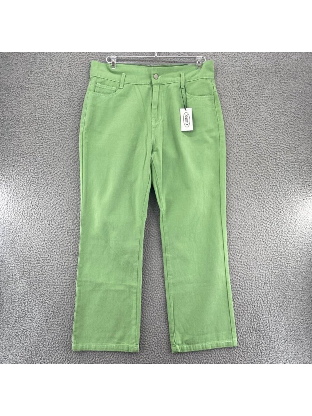 Cider Jeans Womens Extra Large Green Twill Straight Ankle Everyday Casual NWT